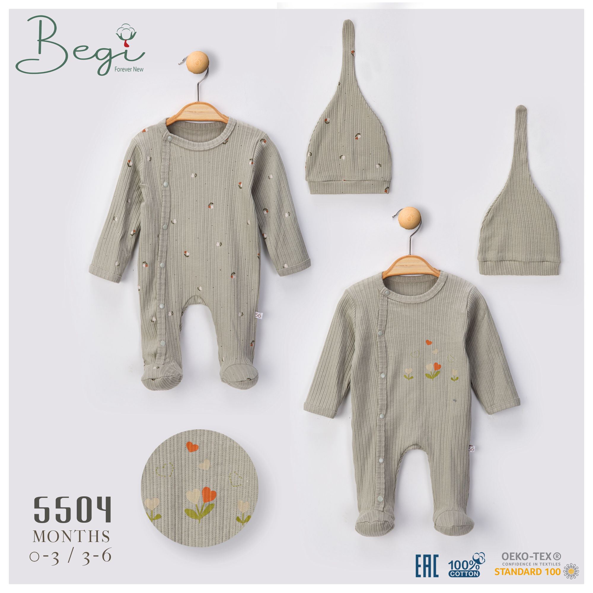 BEGİ-5504 ÇİÇEK DESENLİ 2 Lİ TULUM