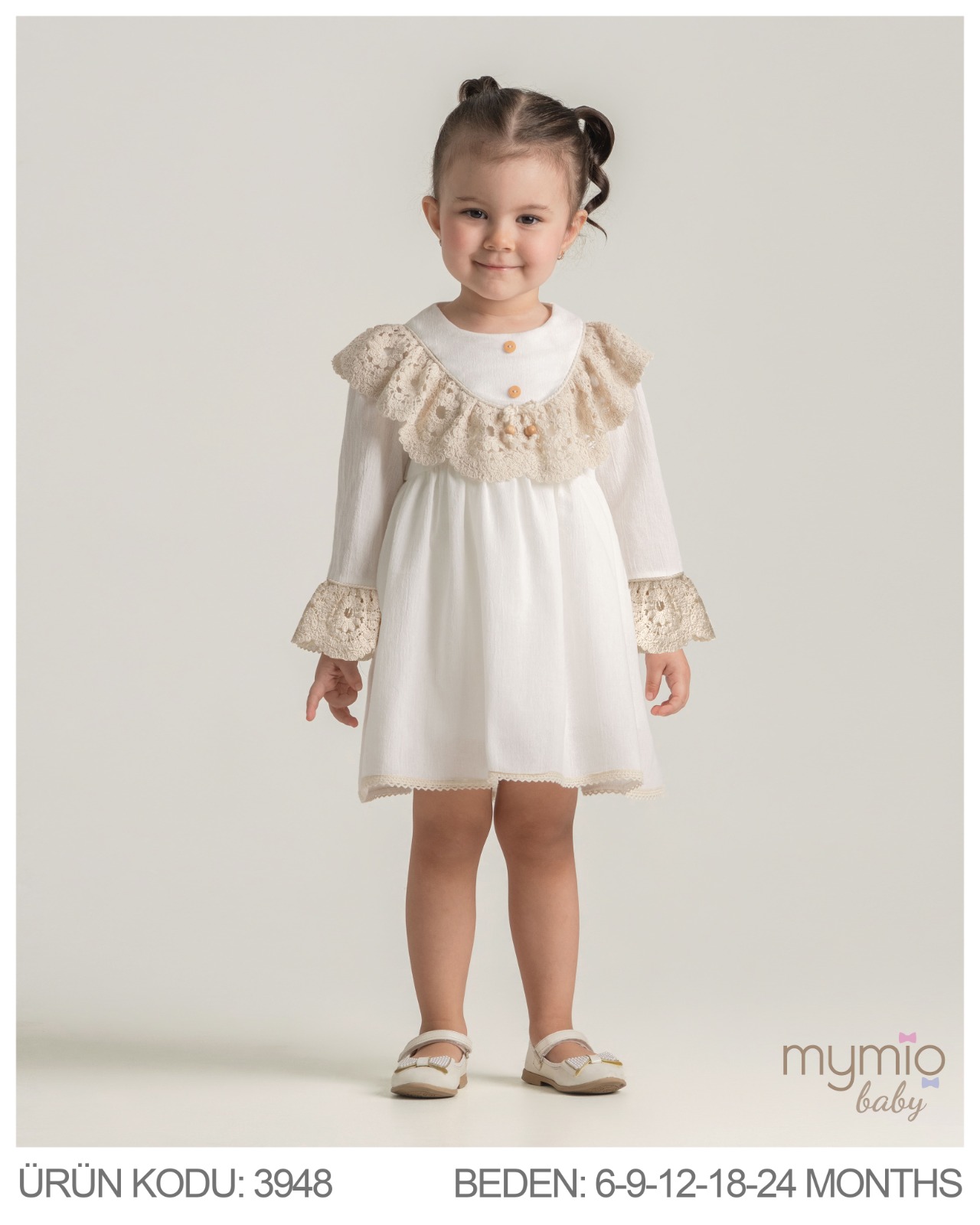 MYMİO-3948 NATURAL BEJ ELBİSE 5'Lİ